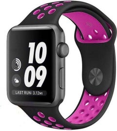 INEIX Siicone Strap For Apple Watch 42 mm Black/Pink  - Image 1