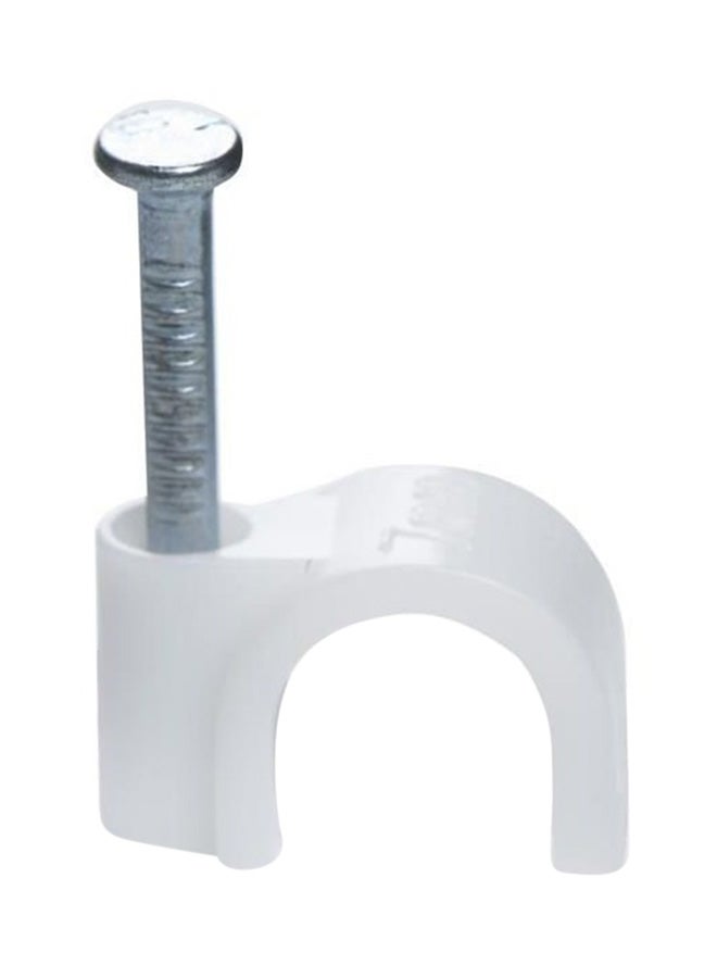 طقم مشابك كابلات من 100 قطعة أبيض - Image 1