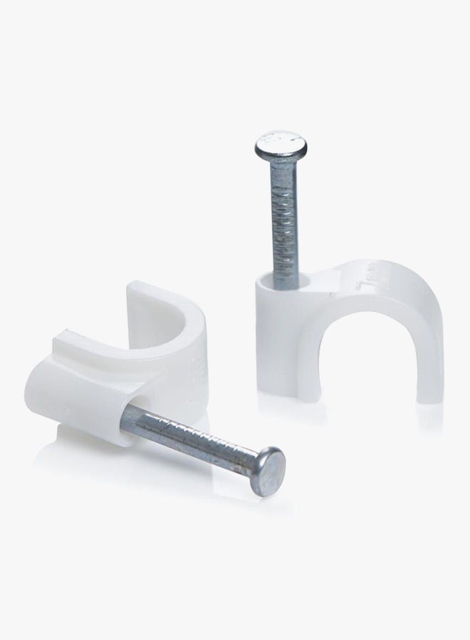 طقم مشابك كابلات من 100 قطعة أبيض - Image 2