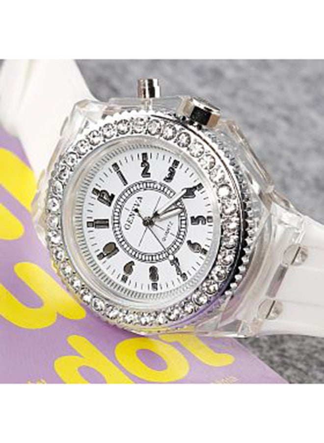 Geneva Women's Stone Studded Analog Watch J2199W - Image 2
