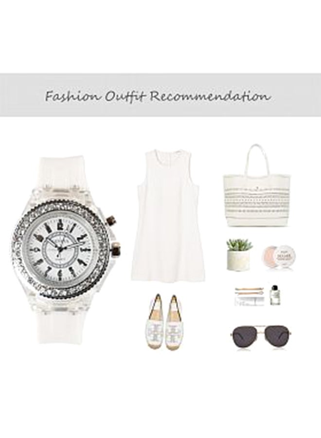 Geneva Women's Stone Studded Analog Watch J2199W - Image 3