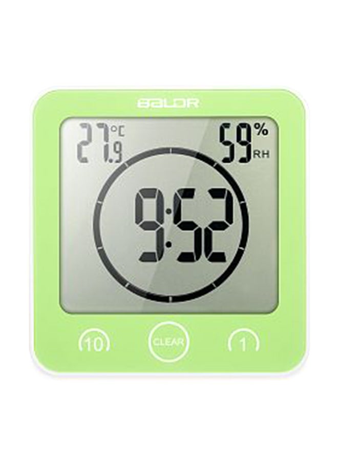 ساعة حائط رقمية بشاشة LCD متعددة الوظائف أخضر بدرجة لون الفاكهة 11x10.5x2.8سم  - Image 1