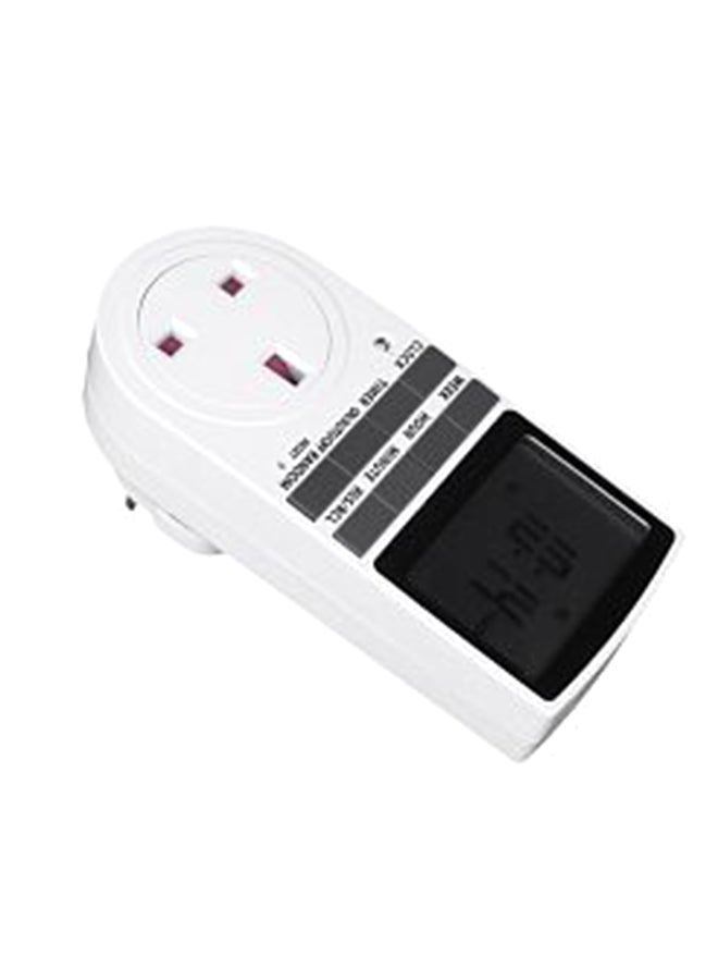 ماركة غير محددة - مؤقت رقمي قابل للبرمجة بشاشة LCD مع مقبس أبيض/رمادي 13.5x6x7.3Ø³Ù†ØªÙŠÙ…ØªØ± - Image 1