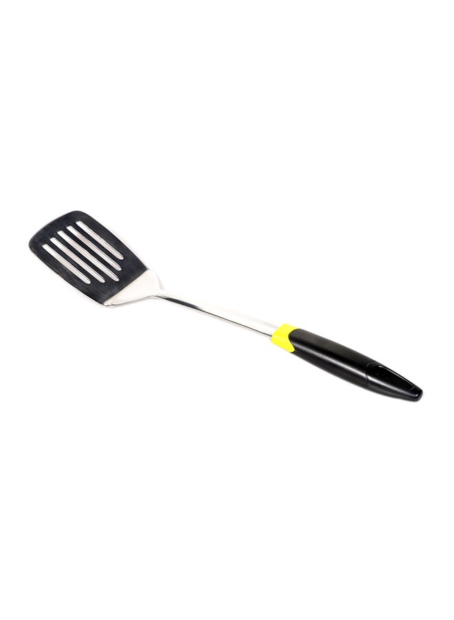 Royalford Stainless Steel Slotted Turner Silver/Black/Yellow - Image 1