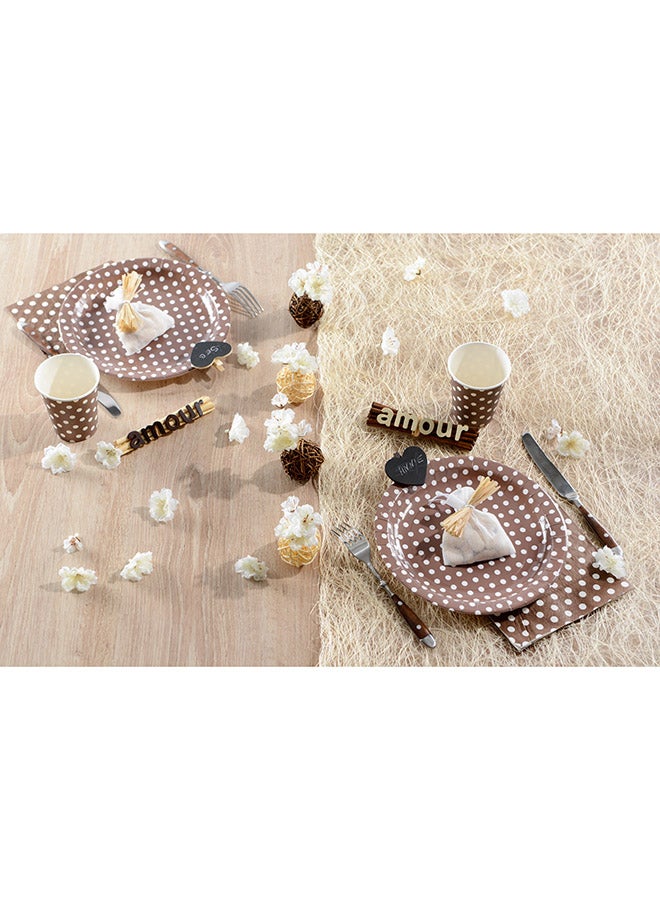 Papillon & Balloon - 10-Piece Dot Printed Plate Set 23cm - Image 1