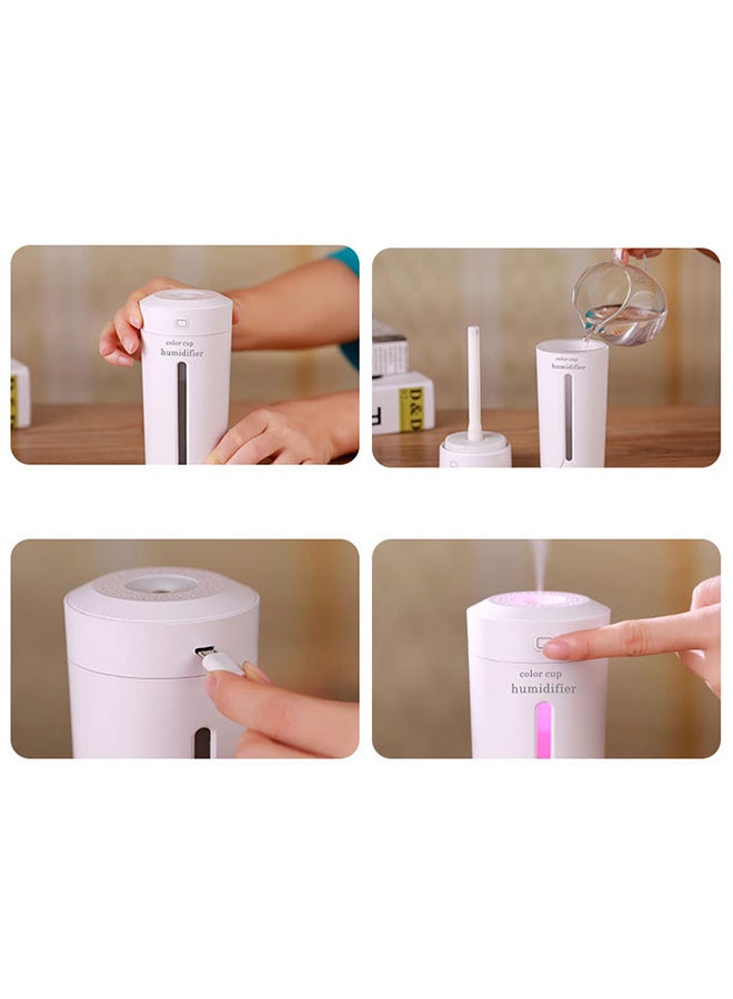 Cool Baby - Portable Ultrasonic Air Humidifier With Changing LED Lights White 7x7x15cm - Image 1
