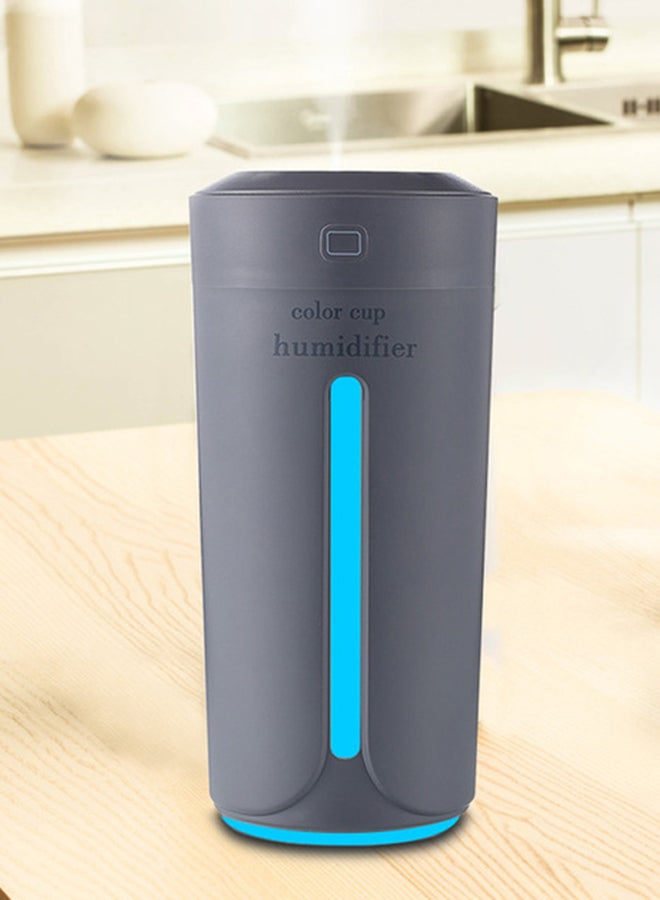 USB Rechargeable Humidifier With Lights 230ML Grey 7x7x15centimeter
