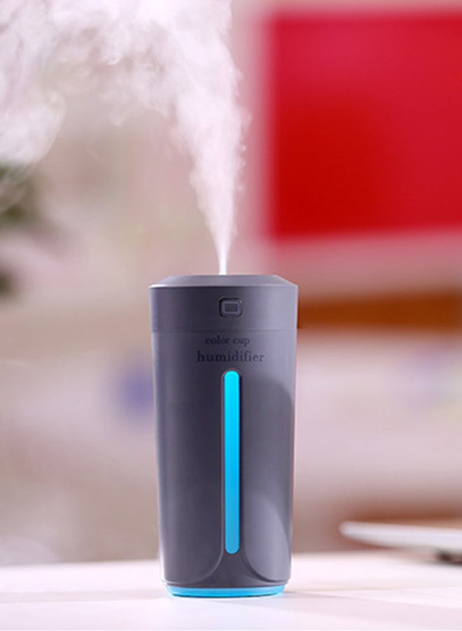 USB Rechargeable Humidifier With Lights 230ML Grey 7x7x15centimeter