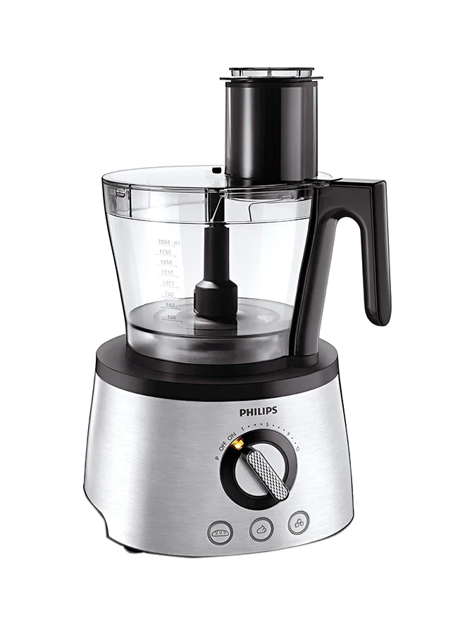 Philips 7000 Series Food Processor, PowerChop technology ,Blender, Centrifugal Juicer + Citrus Press, Metal Kneading Hook 3.4 L HR7778 / 00 Silver/Black/Clear