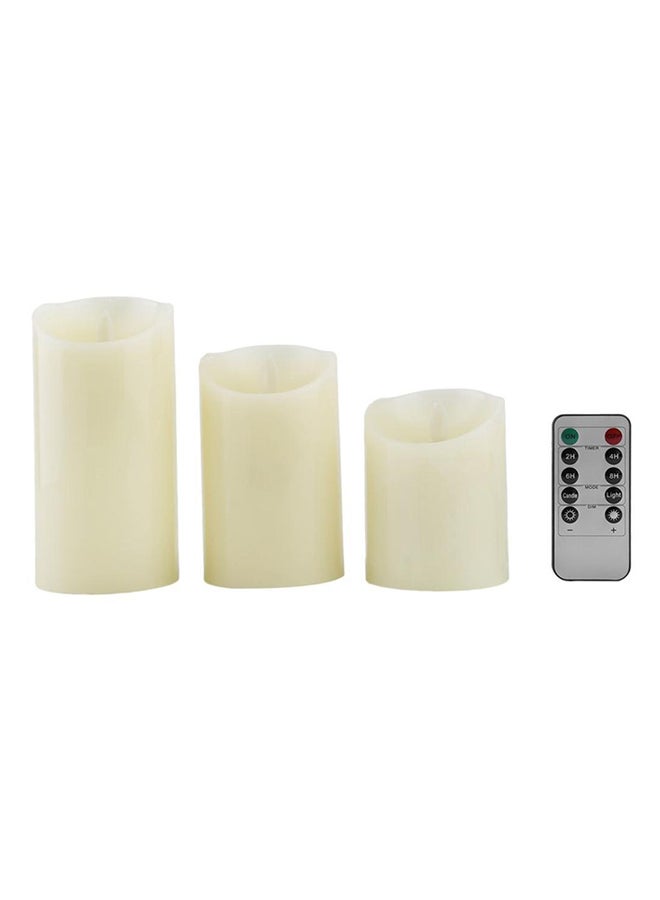 POLLEN LIFE 3 Piece Flickering LED Candle Light Beige 75x75x100cm  - Image 1