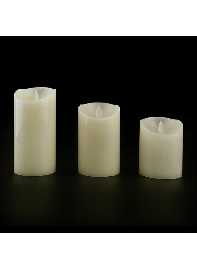 POLLEN LIFE 3 Piece Flickering LED Candle Light Beige 75x75x100cm  - Image 2