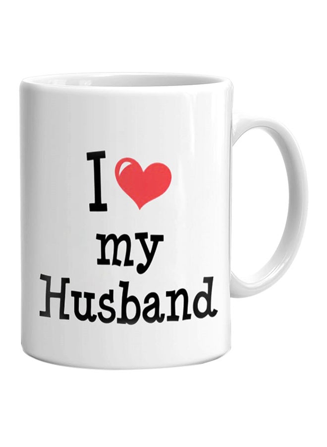 Joi I Love My Husband Printed Mug White/Black/Red - Image 1