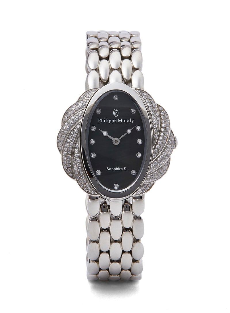 فيليب مورالي السويسرية ساعة يد بعقارب مقاومة للماء وبسوار من الستانلس ستيل للنساء - Image 1