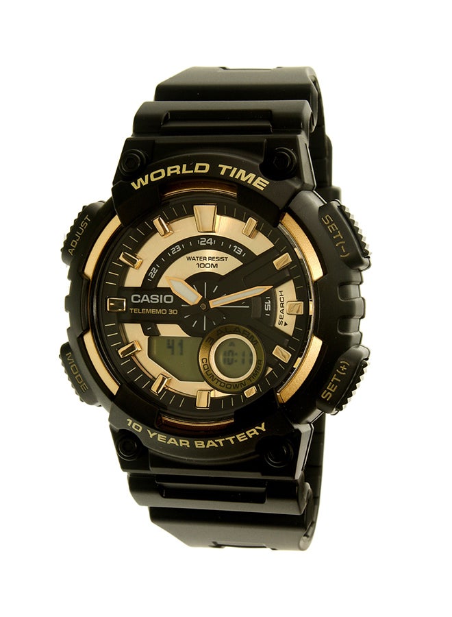 كاسيو ساعة يد شبابية بعقارب ورقمية طراز AEQ-110BW-9AV - قياس 47 مم - لون أسود للرجال - Image 1