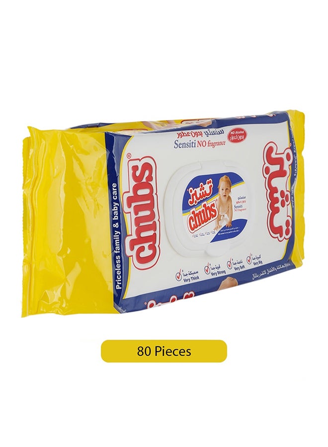 Chubs 80 Piece -Sensitive Baby Wipes  - Image 1
