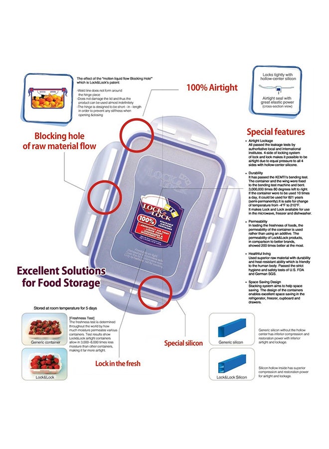 LocknLock Plastic Lock Container With 3 Divisions Clear 2.3Liters - Image 2