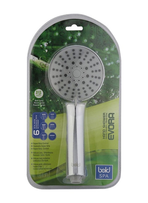 Set Of 5 Evora Hand Shower With Bracket And Hose Silver