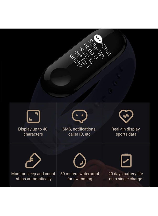 Sharpdo Band 3 Smart Bracelet OLED Activity Tracker Black  - Image 3