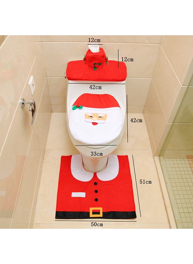 3-Piece Santa Toilet Seat Cover With Rug Multicolour - Image 5
