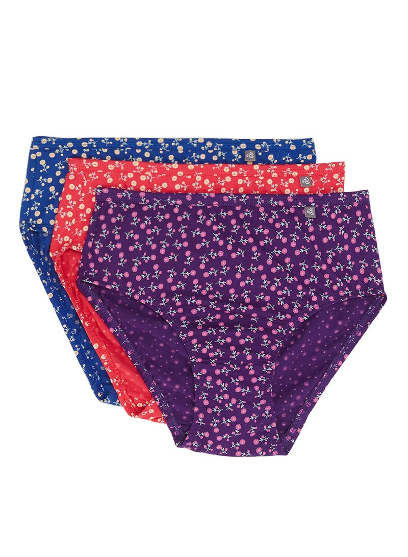 JOCKEY - 3 Pack Of Simple Comfort Hipster Plain Dark Print Assorted - Image 1