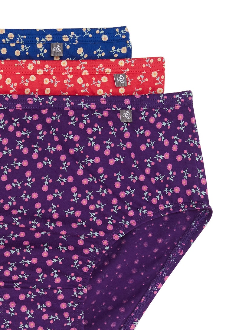JOCKEY - 3 Pack Of Simple Comfort Hipster Plain Dark Print Assorted - Image 1