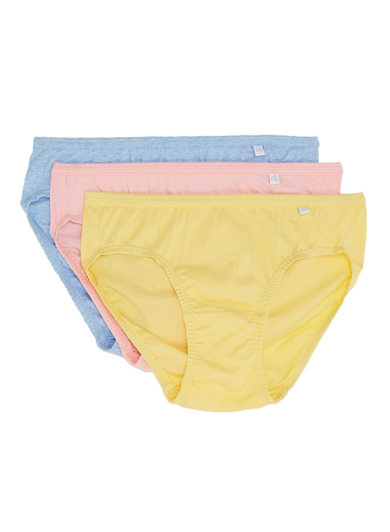 3 Pack Of Simple Comfort Bikni Plain Light Assorted
