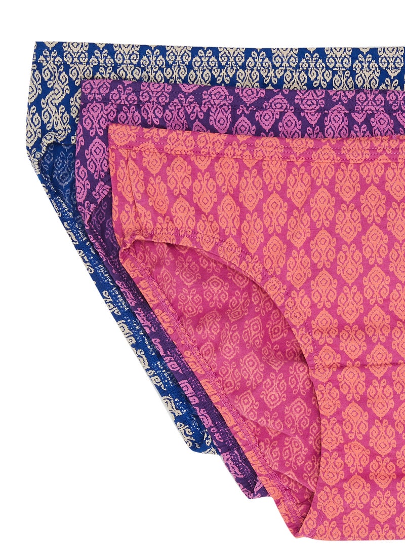 JOCKEY - 3 Pack Of Simple Comfort Bikni Plain Dark Printed Assorted - Image 1