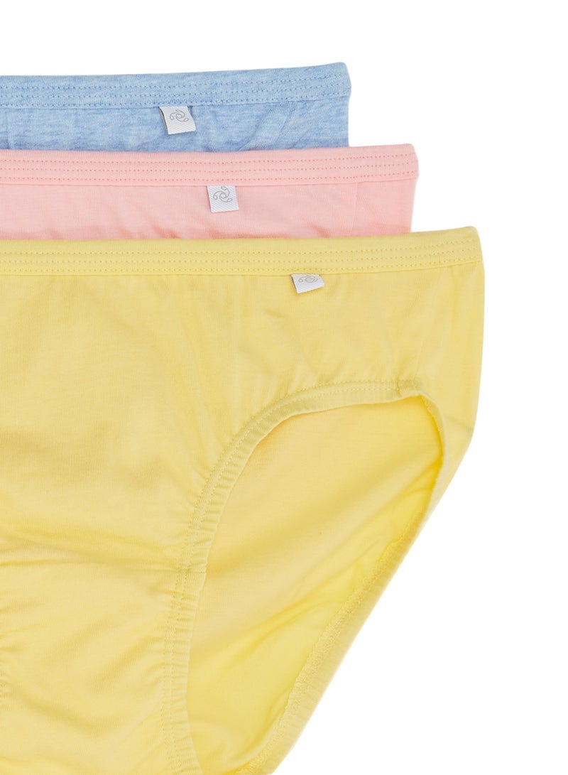 3 Pack Of Simple Comfort Bikni Plain Light Assorted