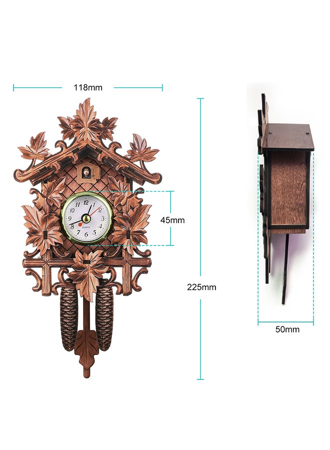 Generic - Vintage Style Cuckoo Bird Wall Clock Brown 200grams - Image 1