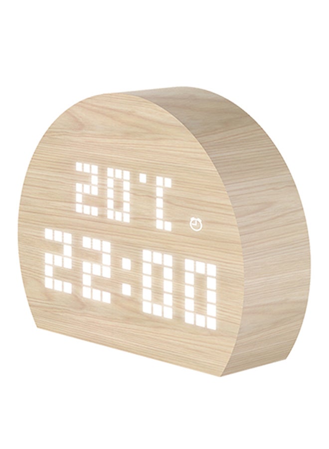 Wooden LED Alarm Clock Beige 443grams  - Image 1