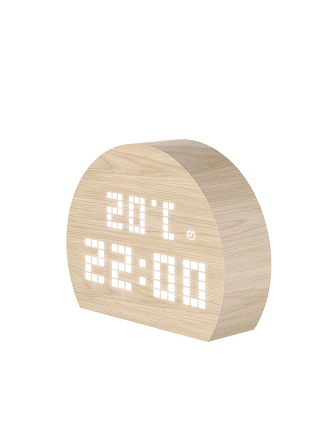 Wooden LED Alarm Clock Beige 443grams  - Image 2