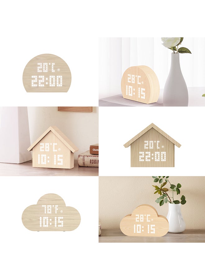 Wooden LED Alarm Clock Beige 443grams  - Image 4