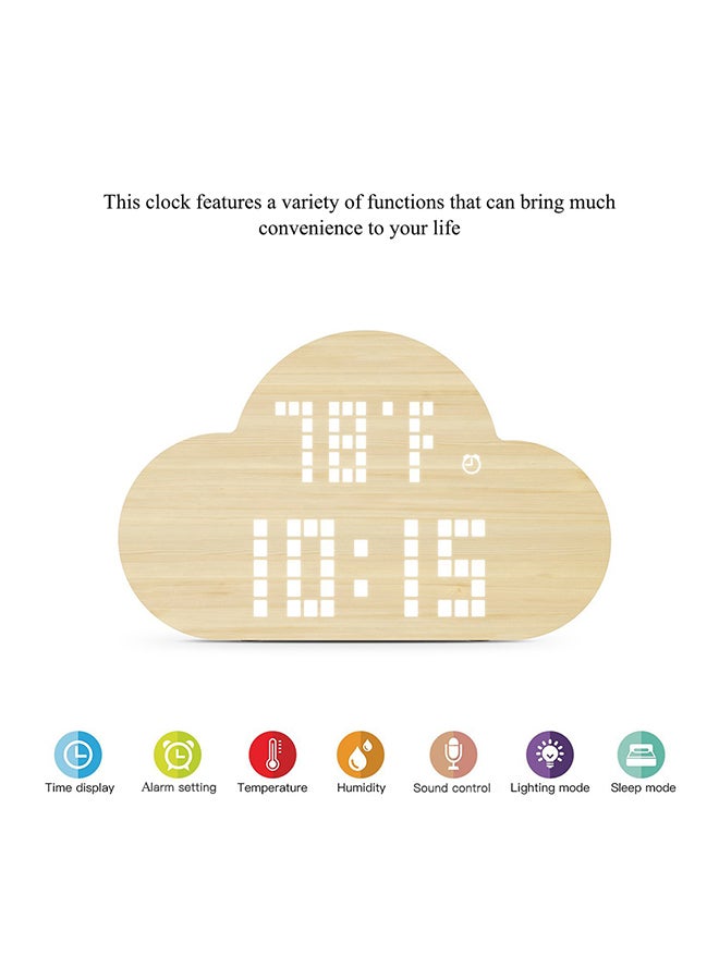 Wooden LED Alarm Clock Beige 443grams  - Image 5