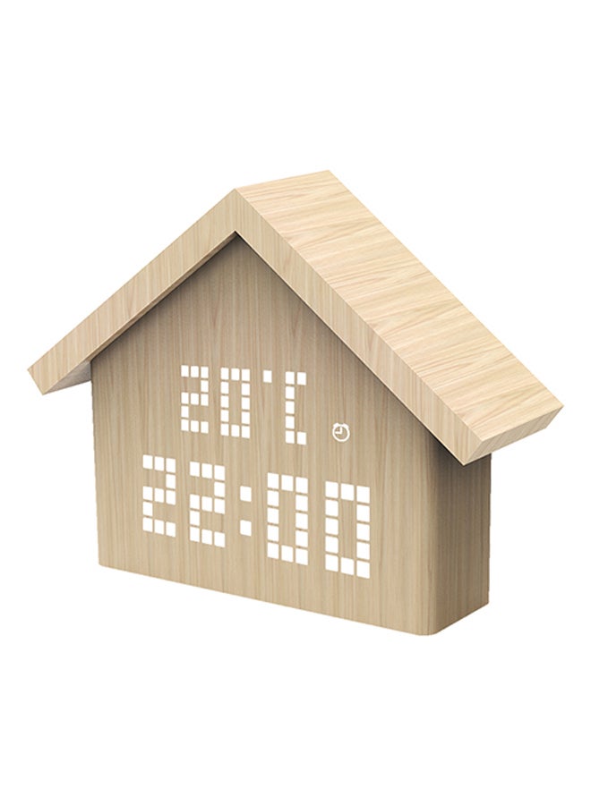 Wooden LED Desk Alarm Clock Beige 414grams  - Image 1