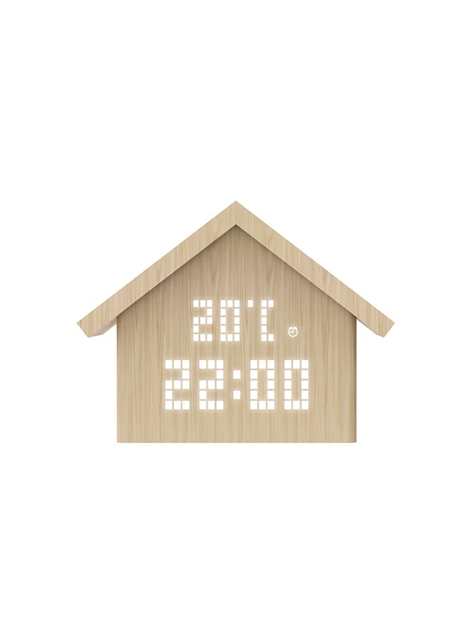 Wooden LED Desk Alarm Clock Beige 414grams  - Image 4
