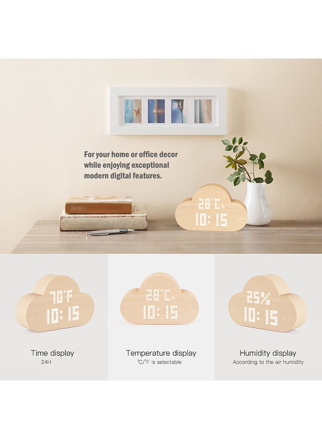 Wooden LED Alarm Clock Beige 444grams  - Image 5