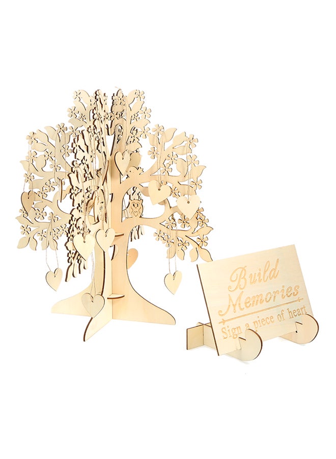 3D Wooden Guest Sign Wishing Tree Beige 354grams  - Image 1