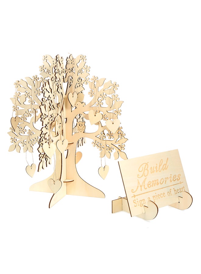 3D Wooden Guest Sign Wishing Tree Beige 354grams  - Image 2