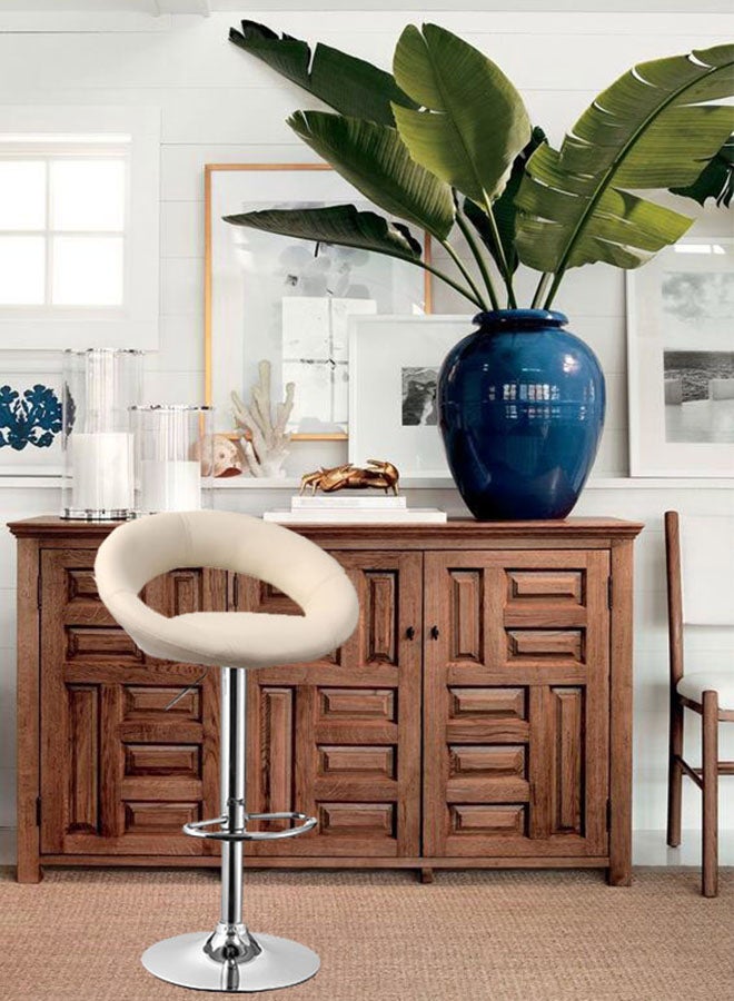 Chic Allure - Adjustable Bar Stool Cream 52.5x50x80.5x100.5centimeter - Image 1