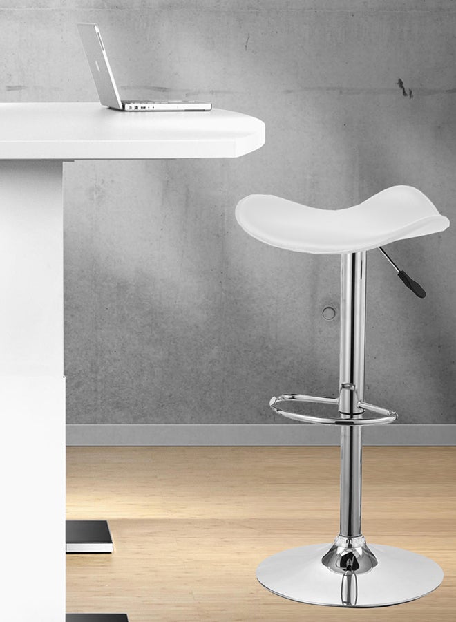 Chic Allure - Adjustable Bar Stool White 45x44x66-86cm - Image 1