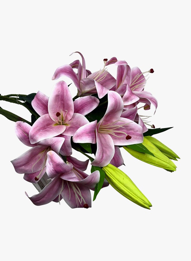 ياتاي نبتة زهور الزنبق الاصطناعية الأرجواني/ الأخضر - Image 2