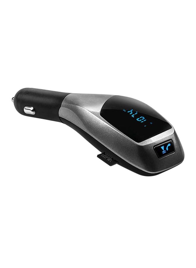 X5 Bluetooth Car Charger With FM Transmitter Black/Silver - Image 1