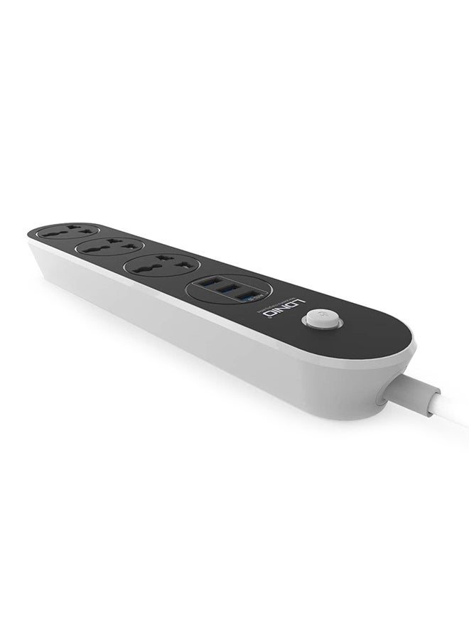 Ldino 3-Power Outlet Power Strip With 3-Port USB Black  - Image 2