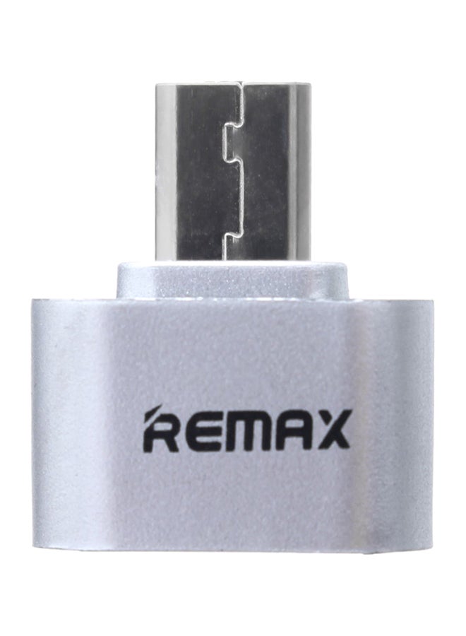 USB Female To Micro USB Male OTG Adapter Grey