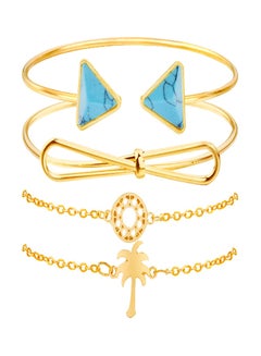 Pearl in Oyster 4-Piece Gold Plated Bracelet Set  - Image 1