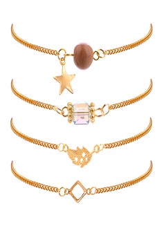 Pearl in Oyster 4-Piece Gold Plated Bracelet Set 