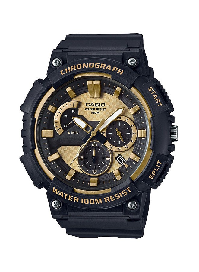 كاسيو ساعة يد كرونوغراف بسوار من الراتينج طراز MCW-200H-9AV - 56 مم - أسود للرجال - Image 1