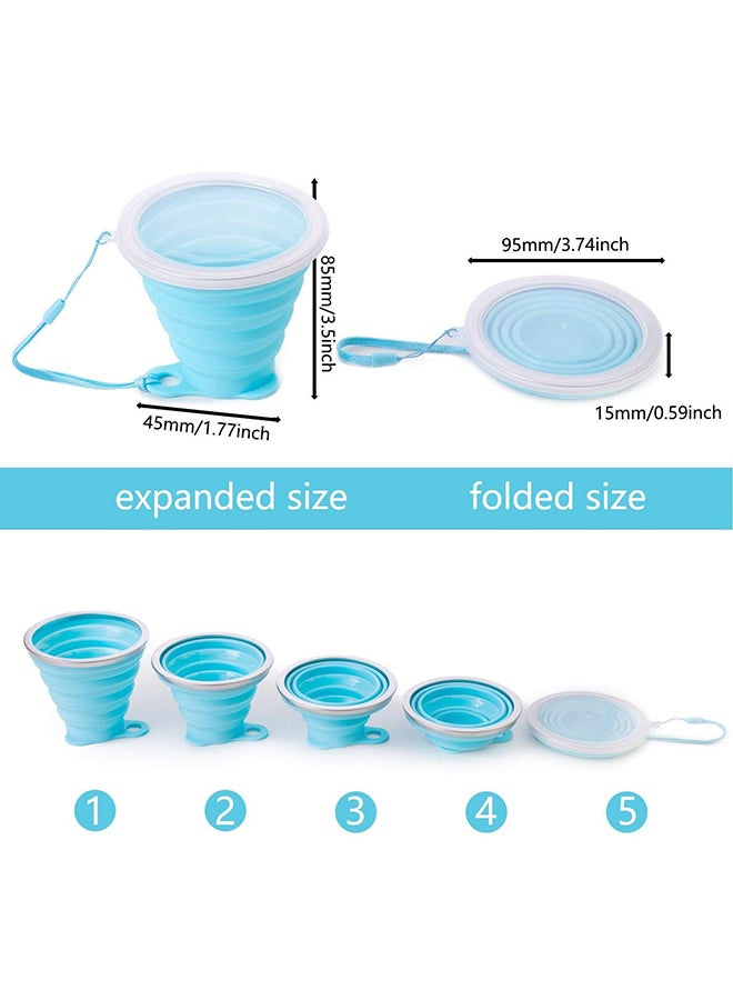 Generic - 4-Piece Silicone Collapsible Cup Travel Mug With Lid Sky Blue - Image 1