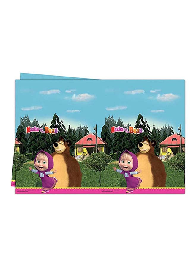 بروكوس غطاء طاولة للزينة بتصميم ماشا والدب