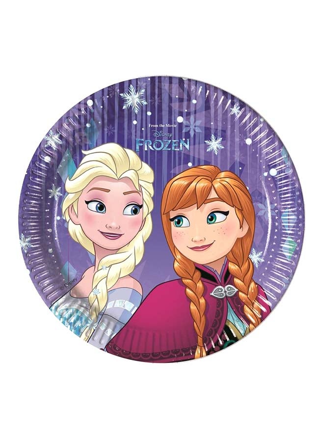 طقم أطباق للزينة بتصميم ندفات الثلج من فيلم ديزني Frozen مكون من 8 قطع 7بوصة